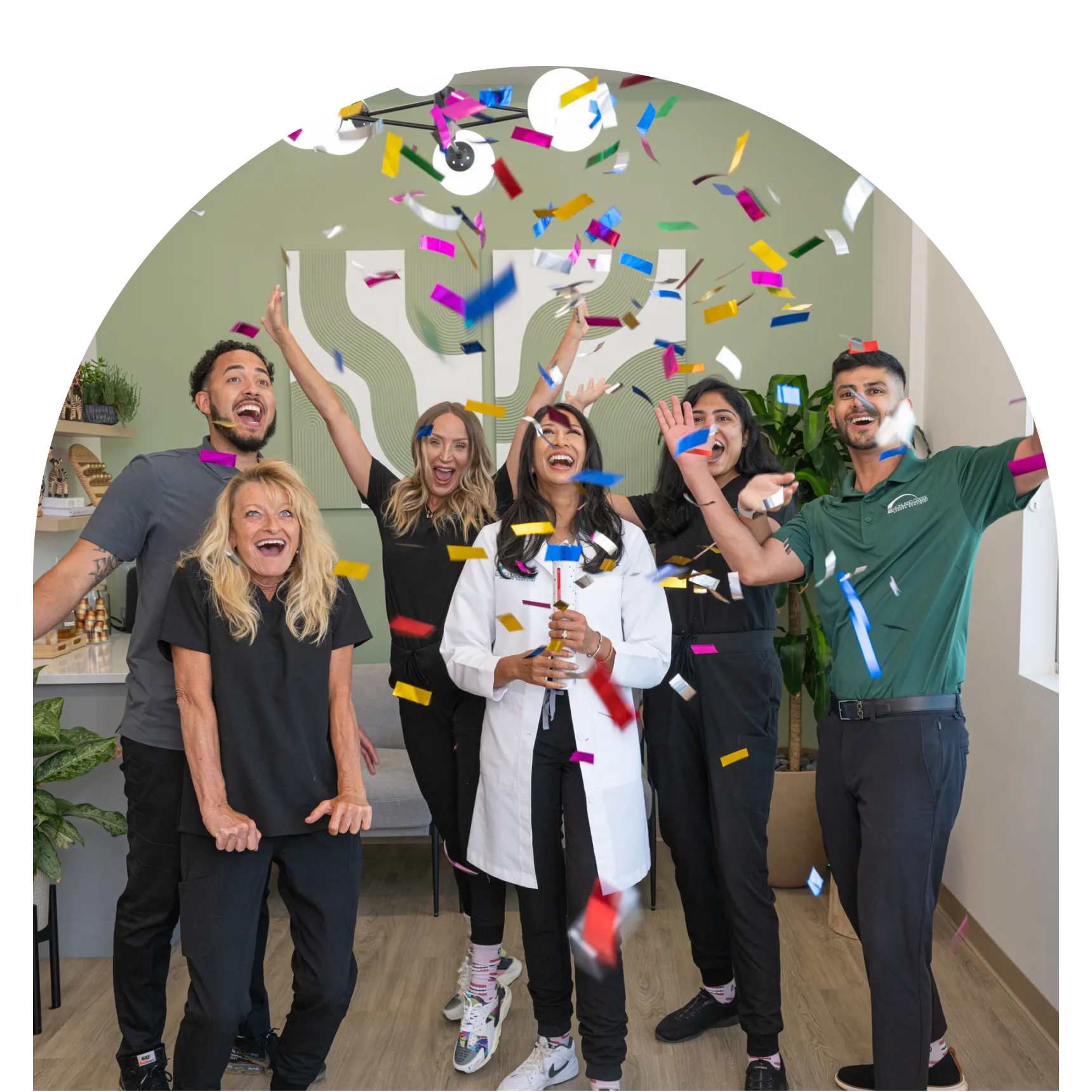 Highland Creek Modern Dentistry team celebrating